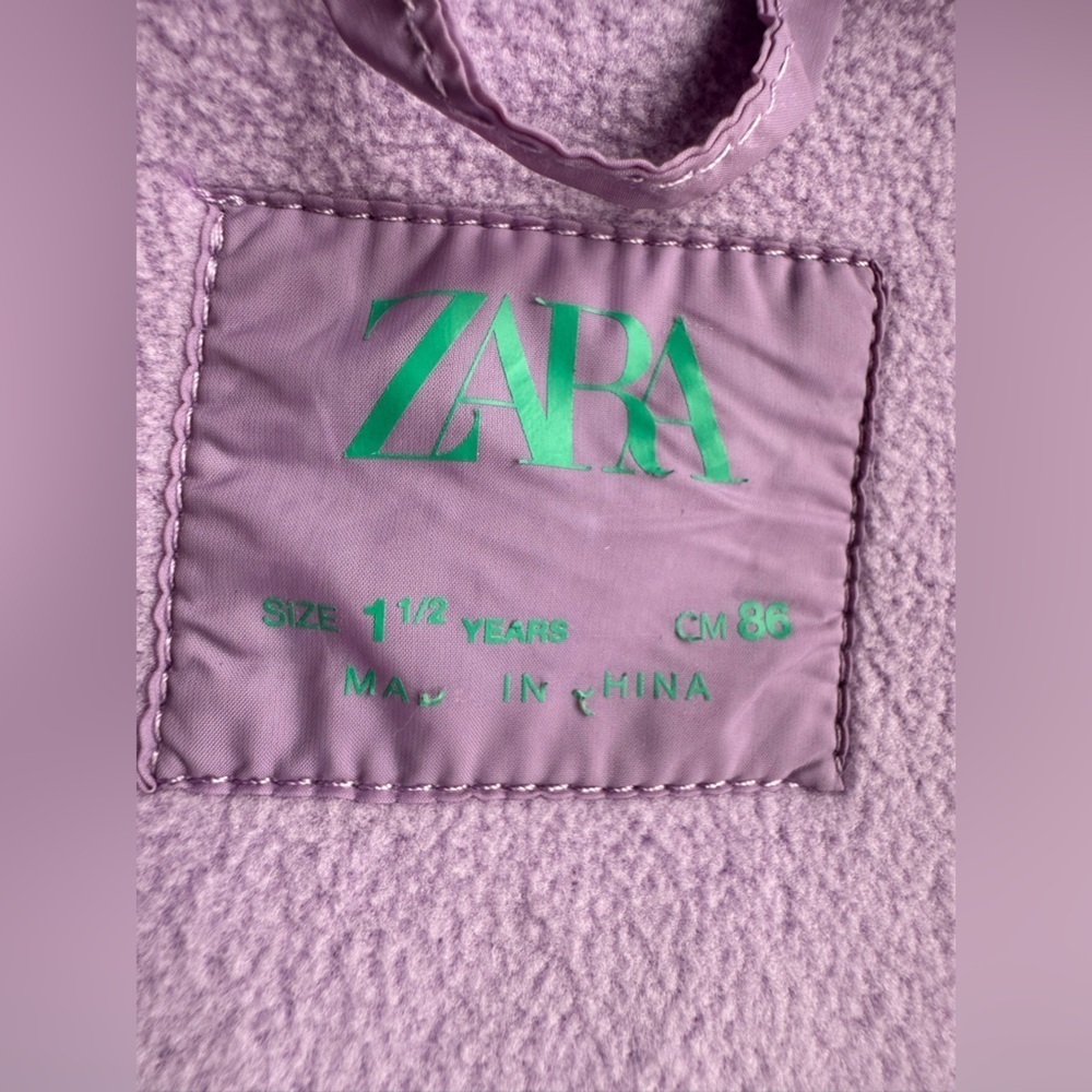 ZARA Baby Sherpa Hooded Jacket purple Lavender (Size 1½–2 Years / 86 cm) - Picture 5 of 7